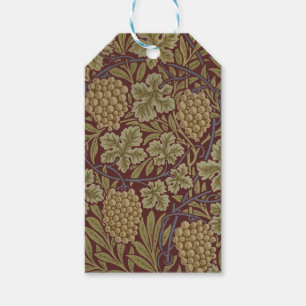 William Morris Vin Druv Röd Grön Konst Presentetikett