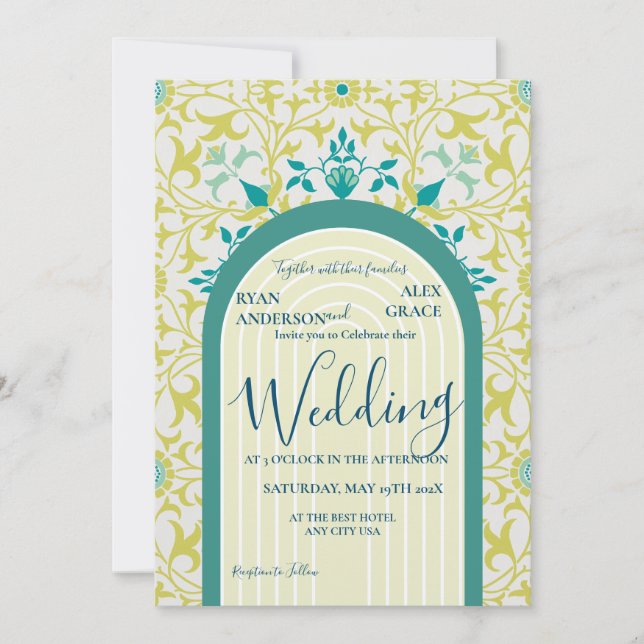 William Morris Vine Art nouveau Inbjudningar (Framsida)