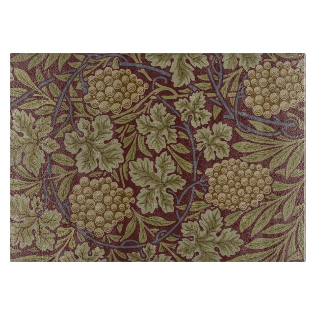 William Morris Vine Grape Red Grönt Art (Framsidan)