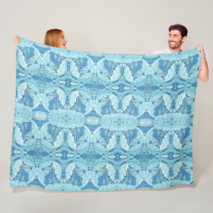 William Morris Vintage Acanthus Foliage Blue Fleecefilt