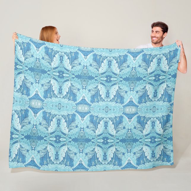 William Morris Vintage Acanthus Foliage Blue Fleecefilt (På plats)
