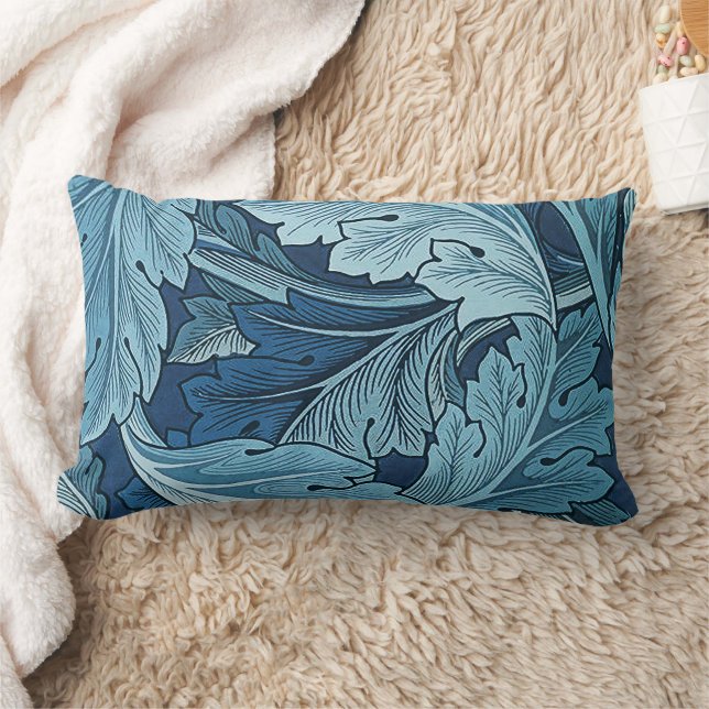 William Morris Vintage Acanthus Foliage Blue Lumbarkudde (Filt)