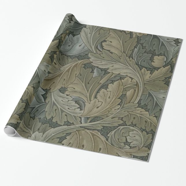 William Morris Vintage Acanthus Mönster GalleryHD Presentpapper (Utrullad)