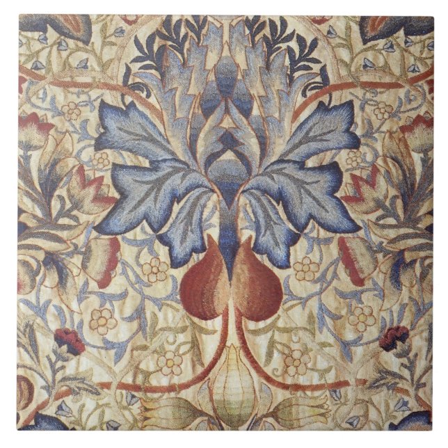 William Morris - Vintage Artichoke Flower Mönster Kakelplatta (Framsidan)