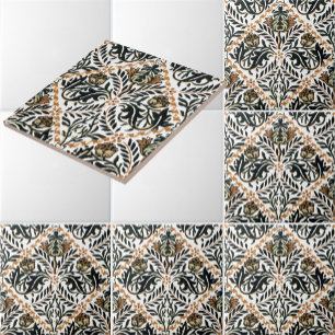 William Morris Vintage Blommig Diamantmönster Kakelplatta