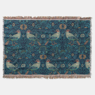 William Morris Vintage Blommigt Birds Filt