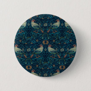 William Morris Vintage Blommigt Birds Knapp