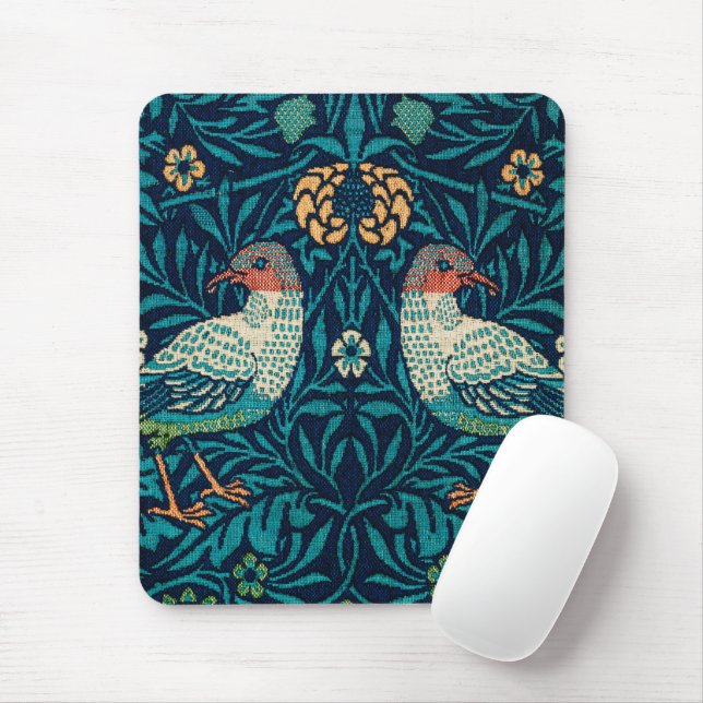 William Morris - Vintage Blommigt Birds Musmatta (Med mus)