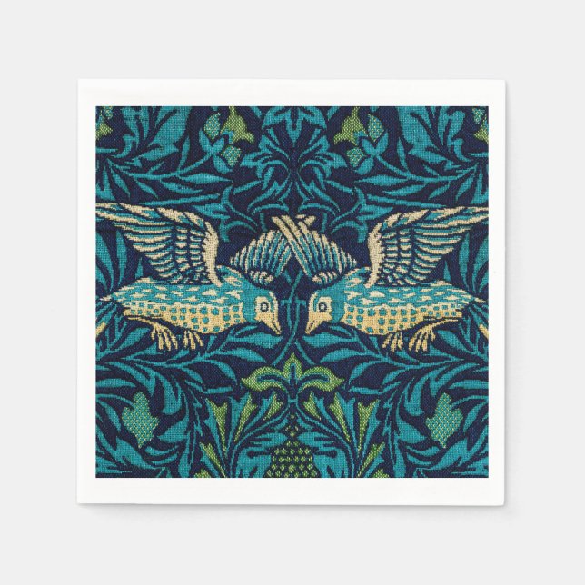William Morris - Vintage Blommigt Birds Pappersservett (Framsidan)