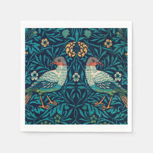 William Morris - Vintage Blommigt Birds Pappersservett