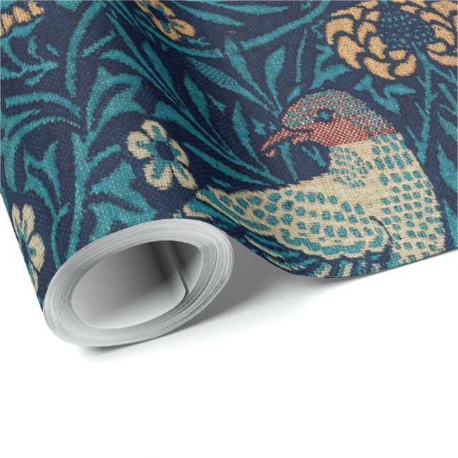 William Morris Vintage Blommigt Birds Presentpapper (Rullad Hörn)