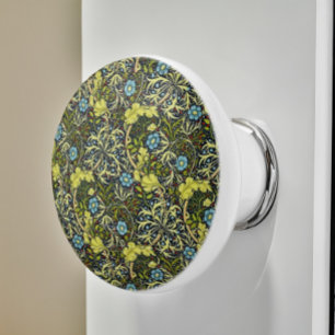 William Morris Vintage Blommigt Blue Grönt Sjögräs Knopp
