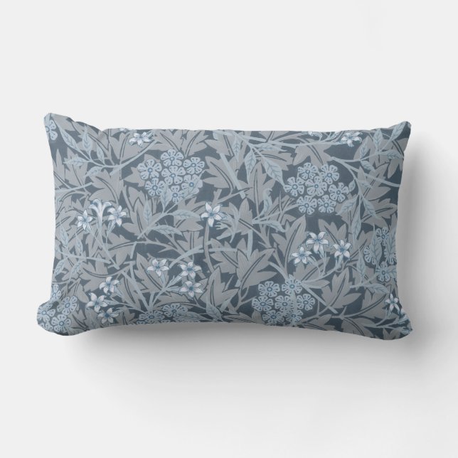 William Morris Vintage Blommigt Blue Jasmine Lumbarkudde (Framsida)