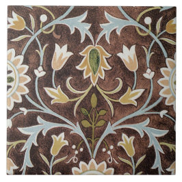 William Morris Vintage Blommigt Brown Blue Grönt Kakelplatta