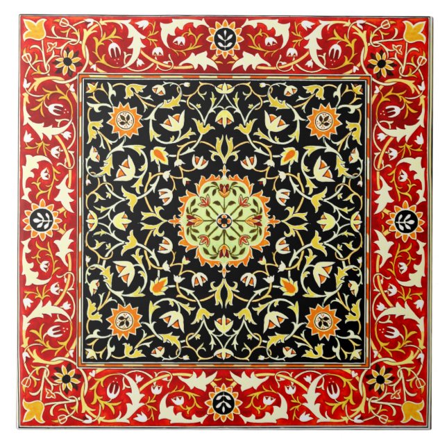 William Morris Vintage Blommigt Design Kakelplatta (Framsidan)