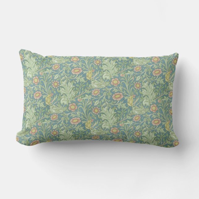 William Morris Vintage Blommigt Dubbla Boughs Lumbarkudde (Framsida)