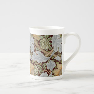 William Morris Vintage Blommigt Flower White Red Benporslin Mugg