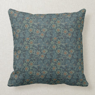 William Morris Vintage Blommigt Grönt Blue Orchard Kudde