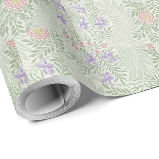 William Morris Vintage Blommigt Larkspur Presentpapper (Rullad Hörn)