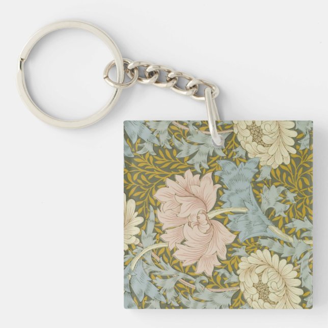 William Morris Vintage Blommigt Rosa Chrysanthemum (Framsidan)