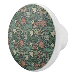 William Morris Vintage Blommigt Rosa Grönt Compto Knopp