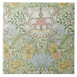 William Morris Vintage Blommigt Rosa Grönt Myrtle Kakelplatta