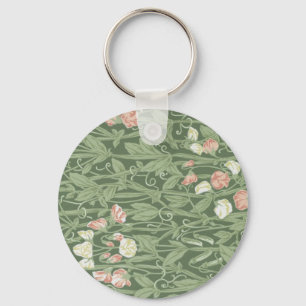 William Morris Vintage Blommigt Rosa Sweat Pea Nyckelring