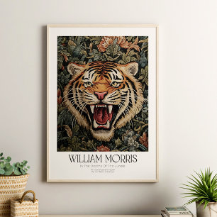 William Morris Vintage Blommigt Tiger Poster