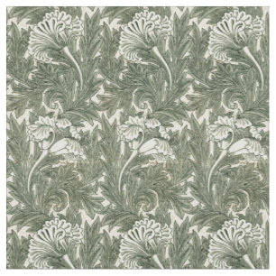 William Morris Vintage Blommigt Tulip Mönster Tyg