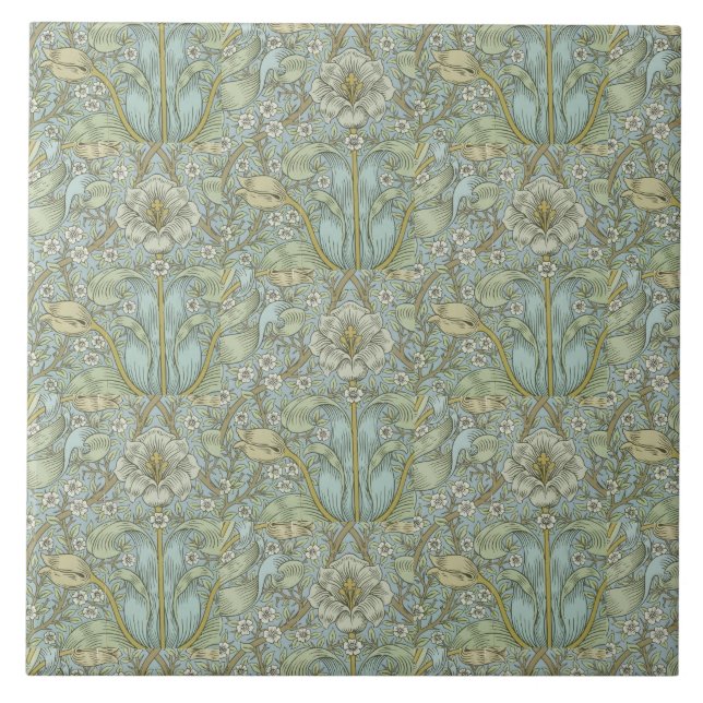 William Morris Vintage Blommigt Vår Thicket Kakelplatta (Framsidan)