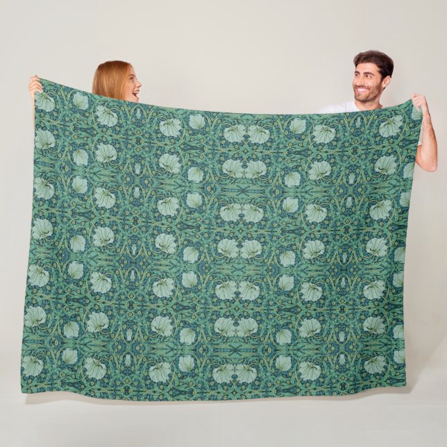 William Morris Vintage Blommönster Pimpernel Fleecefilt (På plats)