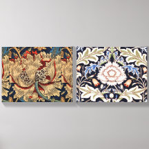 William Morris Vintage Blommönster Red Blue