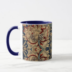 William Morris Vintage Blommönster Red Blue Mugg