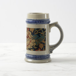 William Morris Vintage Blommönster Red Blue Sejdel