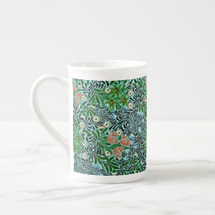 William Morris Vintage Blommönster Rosa Grönt Benporslin Mugg