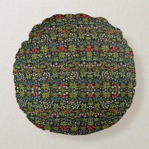 William Morris Vintage blommor Blommönster  Rund Kudde