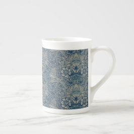 William Morris Vintage Blue Blommönster Benporslin Mugg