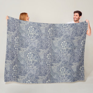William Morris Vintage Blue Blommönster Fleecefilt