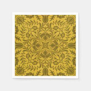 William Morris Vintage Boragine Blommönster Guld Pappersservett