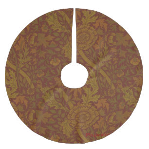 William Morris Vintage Classic Guld Trädskört Julgransmatta Borstad Polyester