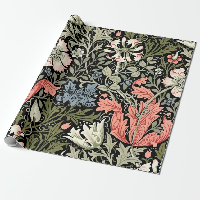 William Morris Vintage Compton Blommönster Presentpapper (Utrullad)