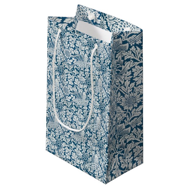 William Morris Vintage Flowers Birds Blue White (Framsidan Vinklad)