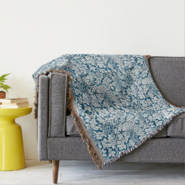 William Morris Vintage Flowers Birds Blue White Filt