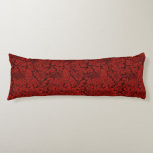 William Morris Vintage Flowers Birds Red Kroppskudde