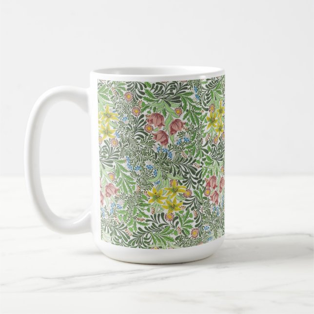 William Morris Vintage Flowers Grey Rosa Kaffemugg (Vänster)