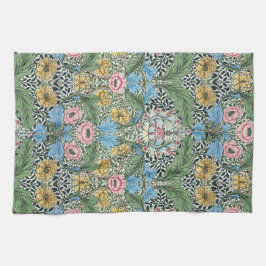 William Morris Vintage Flowers Gult Blue Kökshandduk