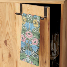 William Morris Vintage Flowers Gult Blue Kökshandduk