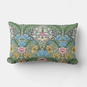 William Morris Vintage Flowers Gult Blue Lumbarkudde