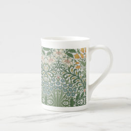 William Morris Vintage Garden Grönt Blue Gult Benporslin Mugg
