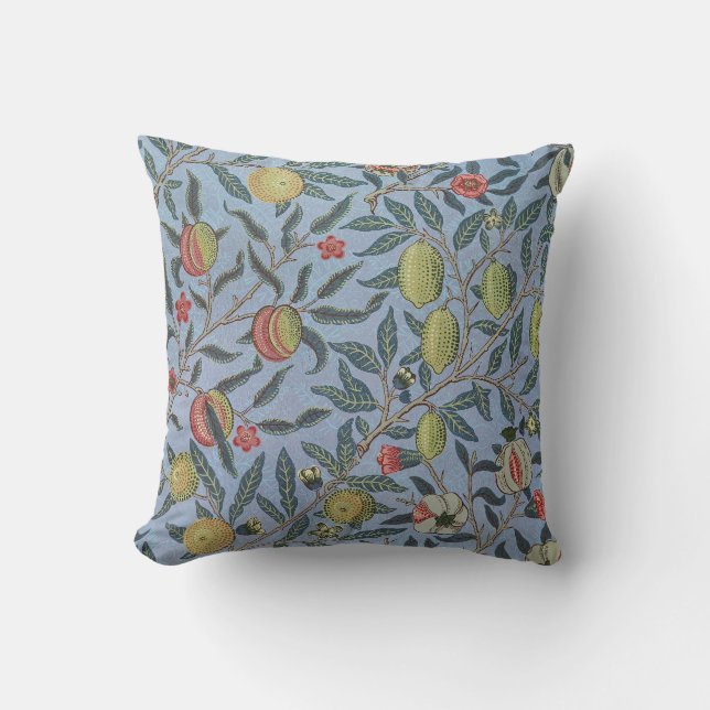 William Morris Vintage Granatäpple Fruktmönster Kudde (Framsida)